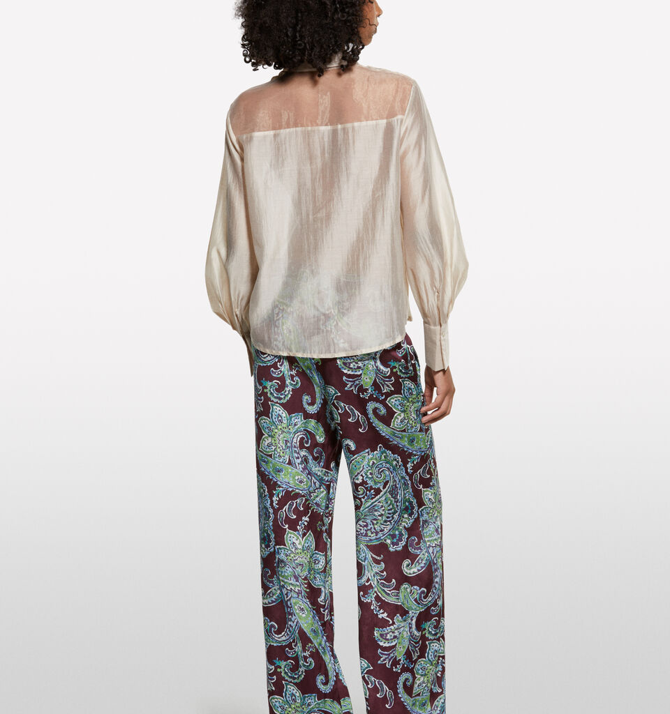 Πουκάμισο μπεζ ημιδιαφανές - πουκάμισα γυναικεία - Μπεζ | Sisley image number 2